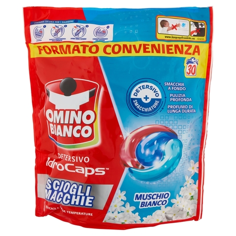 Omino Bianco Detersivo IdroCaps Scioglimacchie Doypack 30 caps 570 ml
